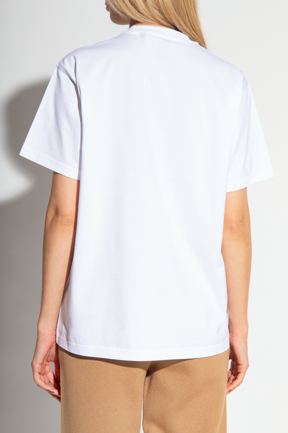 Tシャツ・カットソー BURBERRY 'Carrick' T-shirt White 8073029 BURBERRY Carrick Logo-Print Cotton-Jersey T-Shirt | endource